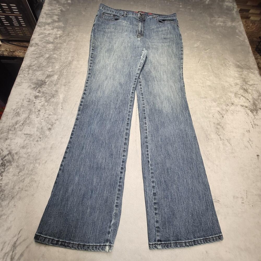 Westside Jeans Womens 16 Tall Blue Medium Wash Bootcut Relaxed Stretch